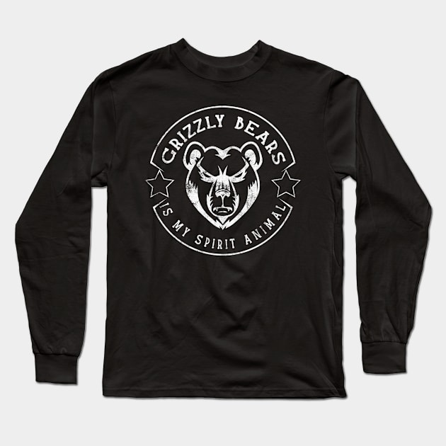 Grizzly Bear Is My Spirit Animal Long Sleeve T-Shirt by BlendedArt